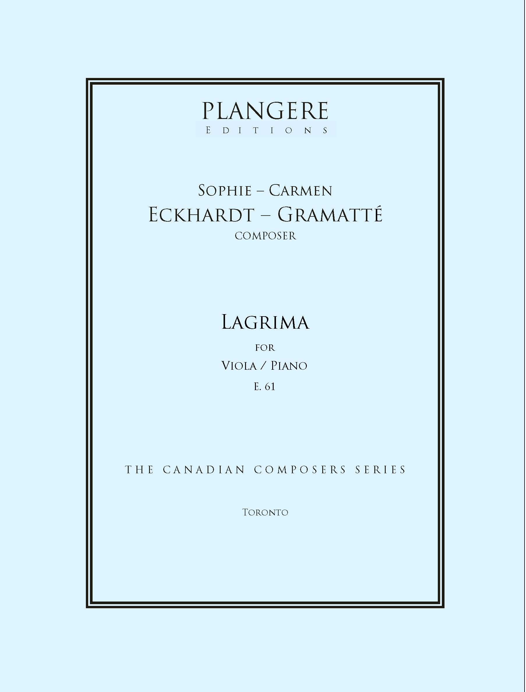 Lagrima E. 61 for Viola and Piano Lagrima E. 61 for Viola and Piano
